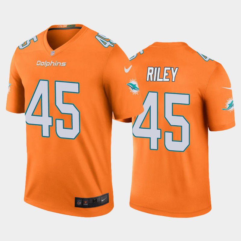 Men Miami Dolphins 45 Duke Riley Nike Oragne Color Rush Legend NFL Jersey